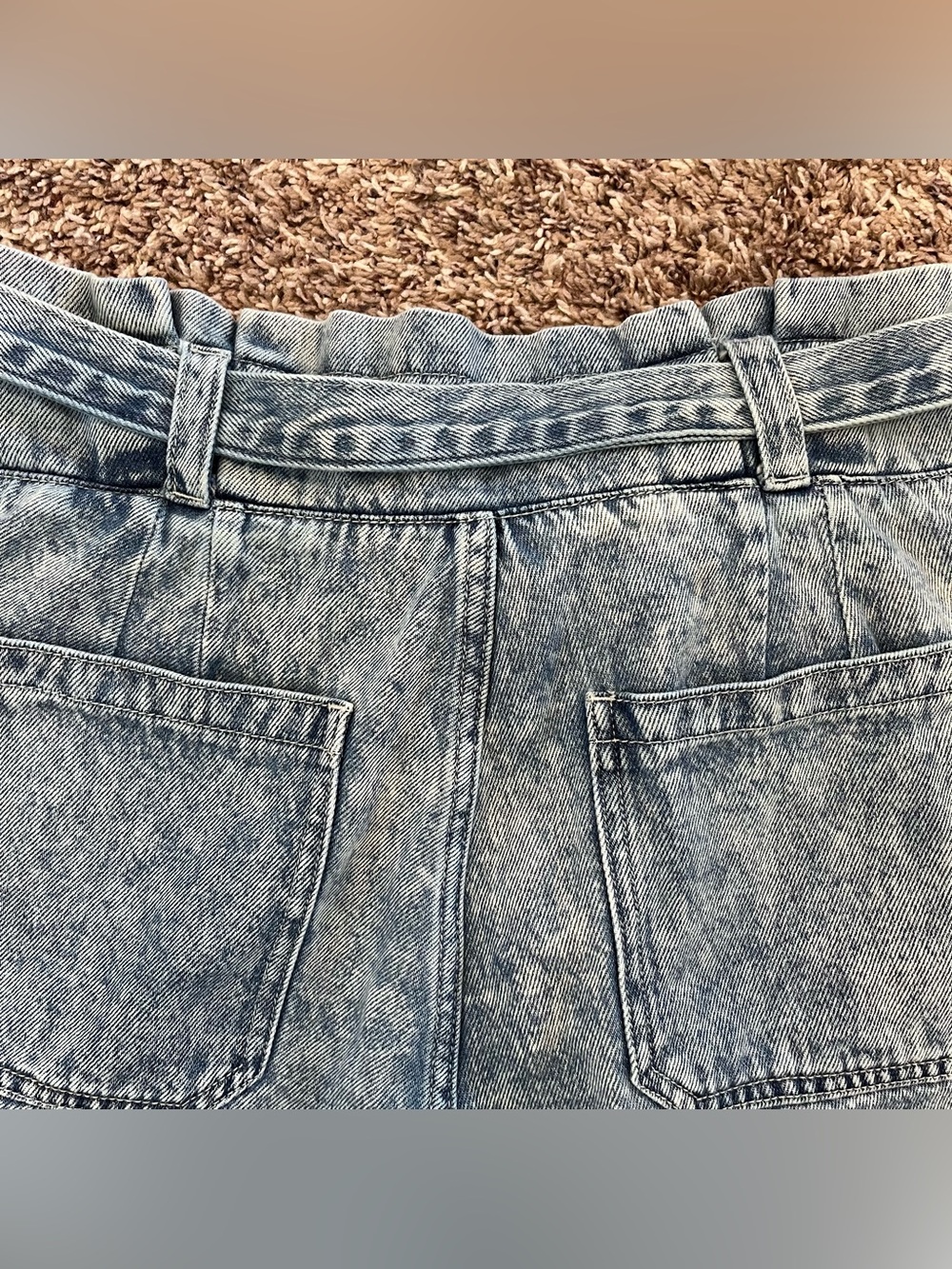 KanCan Denim Shorts Acid Wash Paper Bag High Waist Womens Size 9/28 Cotton - Picture 4 of 5